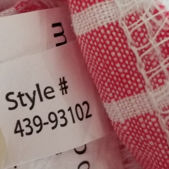 Mododoc LA Linen Blend Dress Red Stripe Tie Waist Relaxed Fit Pockets Size Small - Picture 6 of 9